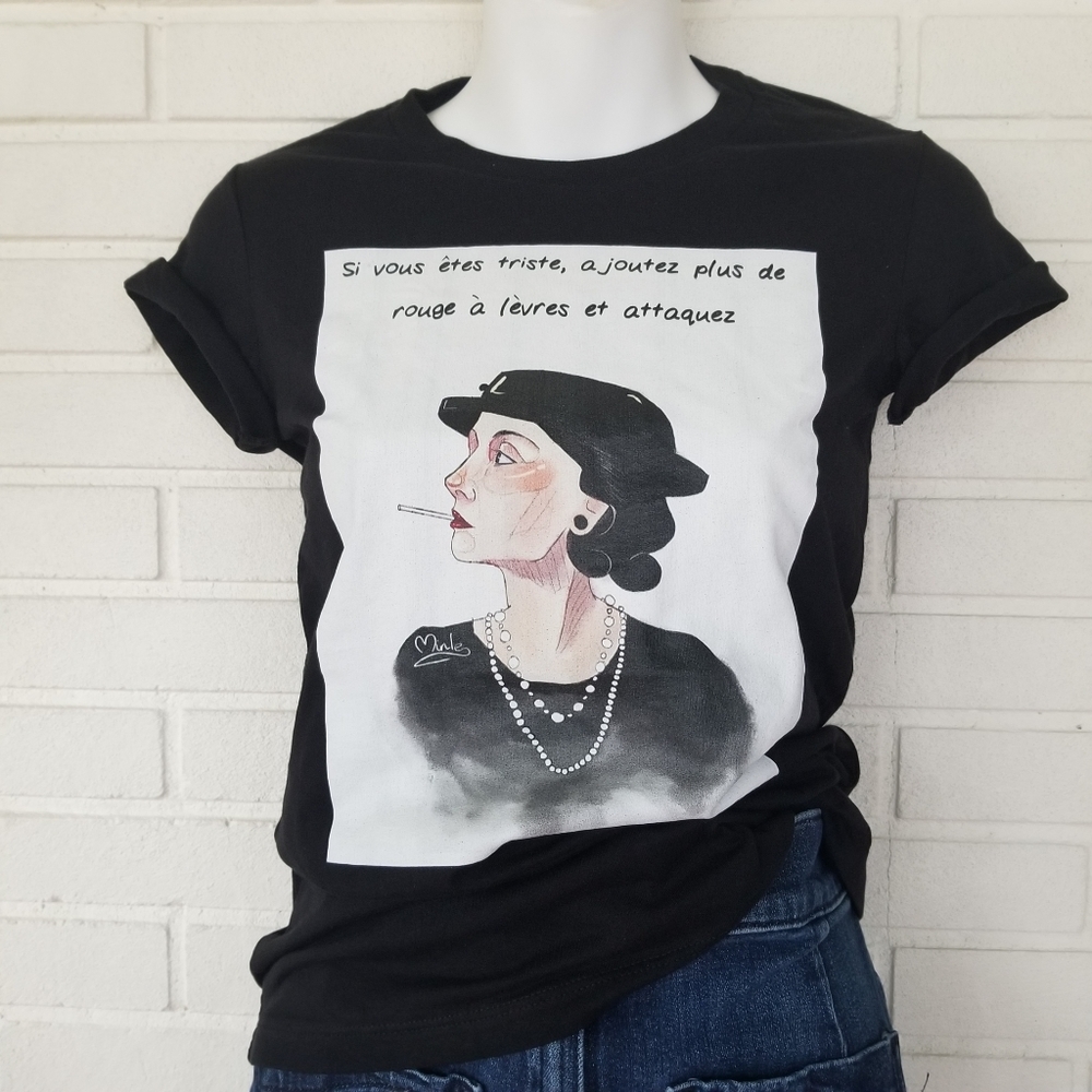 NWOT Coco Chanel quote tshirt